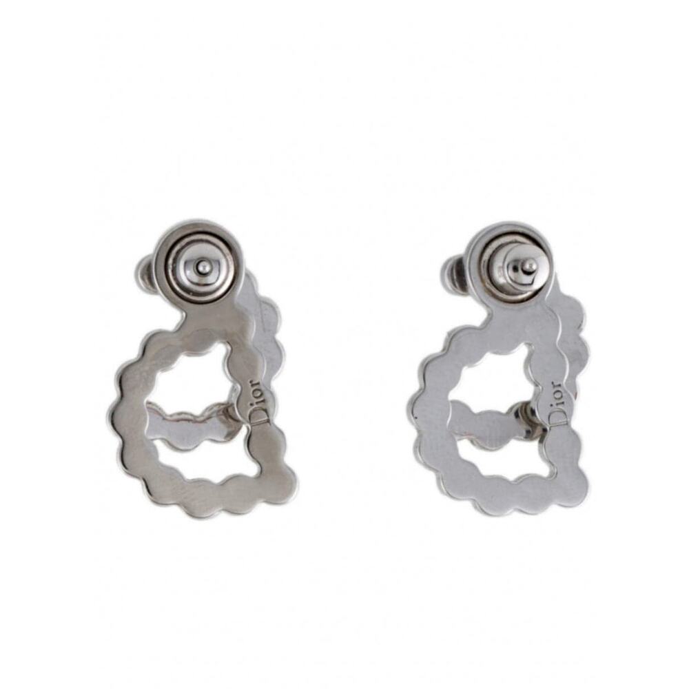 Adorable Dior Silver-tone Crystal 30 Montaigne Stud Earrings - Picture 4 of 7